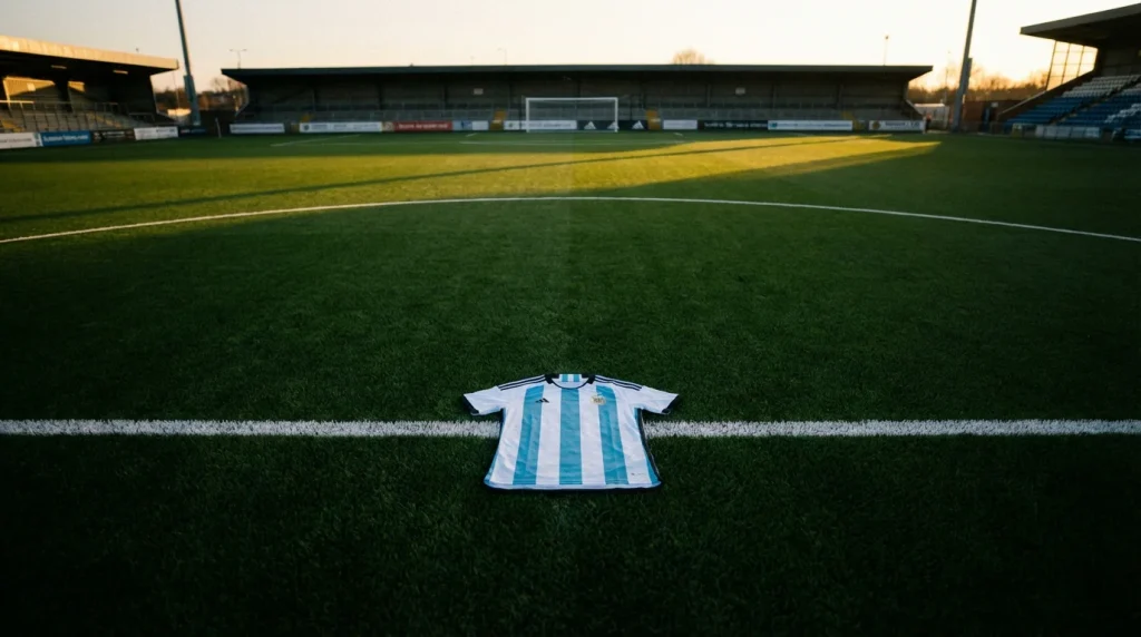 Argentina squad celebrating as defending World Cup champions heading into the 2026 tournament